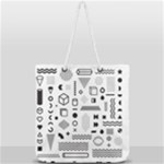 Pattern Hipster Abstract Form Geometric Line Variety Shapes Polkadots Fashion Style Seamless Full Print Rope Handle Tote (Large)