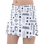 Pattern Hipster Abstract Form Geometric Line Variety Shapes Polkadots Fashion Style Seamless Classic Tennis Skirt