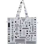Pattern Hipster Abstract Form Geometric Line Variety Shapes Polkadots Fashion Style Seamless Canvas Travel Bag