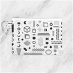 Pattern Hipster Abstract Form Geometric Line Variety Shapes Polkadots Fashion Style Seamless Canvas Cosmetic Bag (Medium)