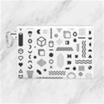 Pattern Hipster Abstract Form Geometric Line Variety Shapes Polkadots Fashion Style Seamless Canvas Cosmetic Bag (Large)