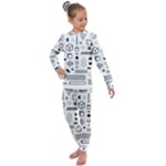 Pattern Hipster Abstract Form Geometric Line Variety Shapes Polkadots Fashion Style Seamless Kids  Long Sleeve Set 
