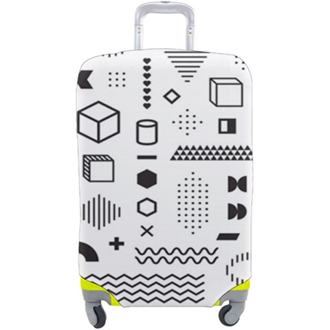 Pattern Hipster Abstract Form Geometric Line Variety Shapes Polkadots Fashion Style Seamless Luggage Cover (Large) from ArtsNow.com