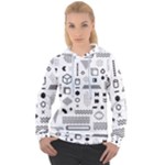 Pattern Hipster Abstract Form Geometric Line Variety Shapes Polkadots Fashion Style Seamless Women s Overhead Hoodie