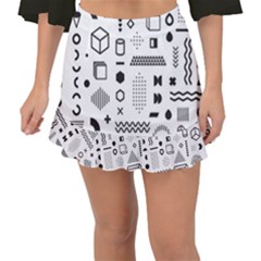 Fishtail Mini Chiffon Skirt 