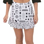 Pattern Hipster Abstract Form Geometric Line Variety Shapes Polkadots Fashion Style Seamless Fishtail Mini Chiffon Skirt