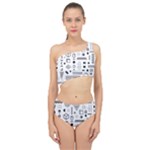 Pattern Hipster Abstract Form Geometric Line Variety Shapes Polkadots Fashion Style Seamless Spliced Up Two Piece Swimsuit