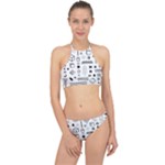 Pattern Hipster Abstract Form Geometric Line Variety Shapes Polkadots Fashion Style Seamless Halter Bikini Set