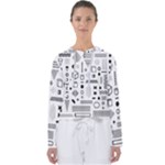 Pattern Hipster Abstract Form Geometric Line Variety Shapes Polkadots Fashion Style Seamless Women s Slouchy Sweat
