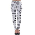 Pattern Hipster Abstract Form Geometric Line Variety Shapes Polkadots Fashion Style Seamless Lightweight Velour Leggings