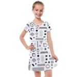 Pattern Hipster Abstract Form Geometric Line Variety Shapes Polkadots Fashion Style Seamless Kids  Cross Web Dress