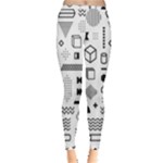 Pattern Hipster Abstract Form Geometric Line Variety Shapes Polkadots Fashion Style Seamless Inside Out Leggings