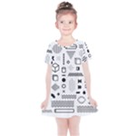 Pattern Hipster Abstract Form Geometric Line Variety Shapes Polkadots Fashion Style Seamless Kids  Simple Cotton Dress