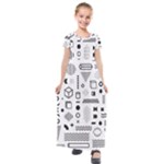 Pattern Hipster Abstract Form Geometric Line Variety Shapes Polkadots Fashion Style Seamless Kids  Short Sleeve Maxi Dress