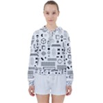 Pattern Hipster Abstract Form Geometric Line Variety Shapes Polkadots Fashion Style Seamless Women s Tie Up Sweat