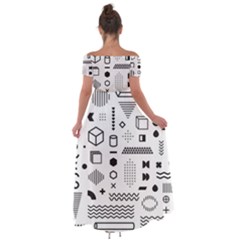Off Shoulder Open Front Chiffon Dress 