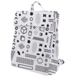 Pattern Hipster Abstract Form Geometric Line Variety Shapes Polkadots Fashion Style Seamless Flap Top Backpack