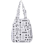Pattern Hipster Abstract Form Geometric Line Variety Shapes Polkadots Fashion Style Seamless Center Zip Backpack