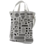 Pattern Hipster Abstract Form Geometric Line Variety Shapes Polkadots Fashion Style Seamless Canvas Messenger Bag