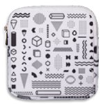 Pattern Hipster Abstract Form Geometric Line Variety Shapes Polkadots Fashion Style Seamless Mini Square Pouch