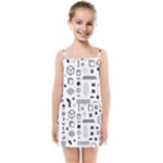 Pattern Hipster Abstract Form Geometric Line Variety Shapes Polkadots Fashion Style Seamless Kids  Summer Sun Dress