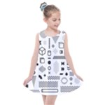 Pattern Hipster Abstract Form Geometric Line Variety Shapes Polkadots Fashion Style Seamless Kids  Summer Dress