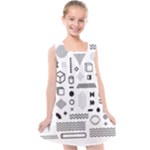 Pattern Hipster Abstract Form Geometric Line Variety Shapes Polkadots Fashion Style Seamless Kids  Cross Back Dress