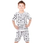 Pattern Hipster Abstract Form Geometric Line Variety Shapes Polkadots Fashion Style Seamless Kids  T-Shirt and Shorts Set