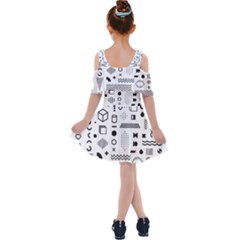 Kids  Shoulder Cutout Chiffon Dress 