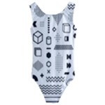 Pattern Hipster Abstract Form Geometric Line Variety Shapes Polkadots Fashion Style Seamless Kids  Cut-Out Back One Piece Swimsuit