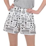 Pattern Hipster Abstract Form Geometric Line Variety Shapes Polkadots Fashion Style Seamless Women s Ripstop Shorts