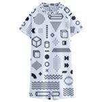 Pattern Hipster Abstract Form Geometric Line Variety Shapes Polkadots Fashion Style Seamless Kids  Boyleg Half Suit Swimwear