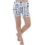 Pattern Hipster Abstract Form Geometric Line Variety Shapes Polkadots Fashion Style Seamless Lightweight Velour Yoga Shorts
