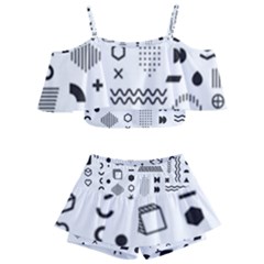 Kids  Off Shoulder Skirt Bikini 