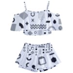 Pattern Hipster Abstract Form Geometric Line Variety Shapes Polkadots Fashion Style Seamless Kids  Off Shoulder Skirt Bikini