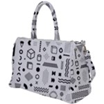 Pattern Hipster Abstract Form Geometric Line Variety Shapes Polkadots Fashion Style Seamless Duffel Travel Bag