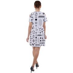Short Sleeve Shoulder Cut Out Dress  