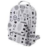 Pattern Hipster Abstract Form Geometric Line Variety Shapes Polkadots Fashion Style Seamless Flap Pocket Backpack (Small)
