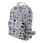 Pattern Hipster Abstract Form Geometric Line Variety Shapes Polkadots Fashion Style Seamless Flap Pocket Backpack (Large)