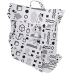 Pattern Hipster Abstract Form Geometric Line Variety Shapes Polkadots Fashion Style Seamless Buckle Up Backpack