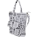 Pattern Hipster Abstract Form Geometric Line Variety Shapes Polkadots Fashion Style Seamless Shoulder Tote Bag