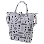 Pattern Hipster Abstract Form Geometric Line Variety Shapes Polkadots Fashion Style Seamless Buckle Top Tote Bag