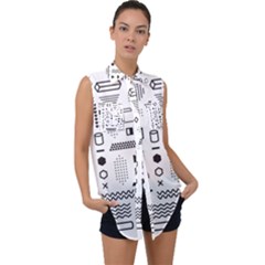 Sleeveless Chiffon Button Shirt 