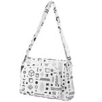 Pattern Hipster Abstract Form Geometric Line Variety Shapes Polkadots Fashion Style Seamless Front Pocket Crossbody Bag