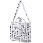 Pattern Hipster Abstract Form Geometric Line Variety Shapes Polkadots Fashion Style Seamless Square Shoulder Tote Bag