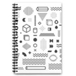 Pattern Hipster Abstract Form Geometric Line Variety Shapes Polkadots Fashion Style Seamless 5.5  x 8.5  Notebook