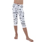Pattern Hipster Abstract Form Geometric Line Variety Shapes Polkadots Fashion Style Seamless Kids  Lightweight Velour Capri Leggings 