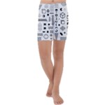 Pattern Hipster Abstract Form Geometric Line Variety Shapes Polkadots Fashion Style Seamless Kids  Lightweight Velour Capri Yoga Leggings