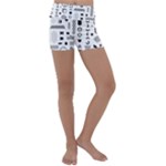 Pattern Hipster Abstract Form Geometric Line Variety Shapes Polkadots Fashion Style Seamless Kids  Lightweight Velour Yoga Shorts