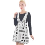 Pattern Hipster Abstract Form Geometric Line Variety Shapes Polkadots Fashion Style Seamless Plunge Pinafore Velour Dress